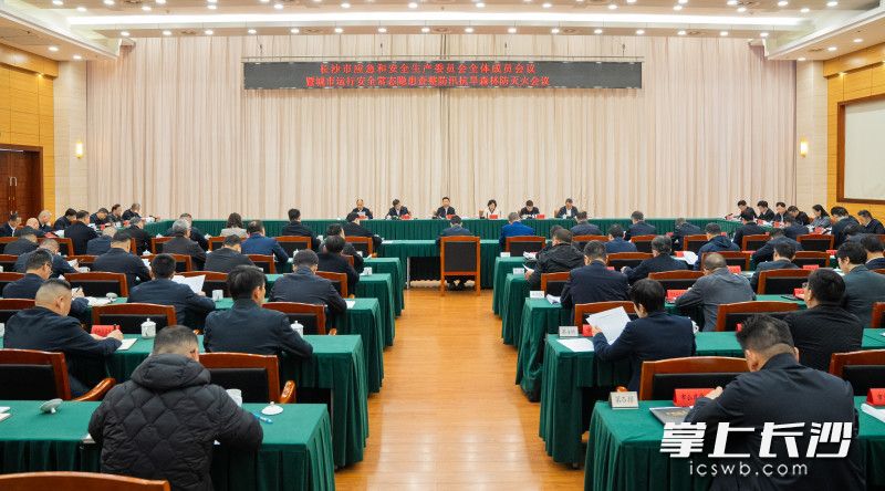 3月31日，长沙市应急和安全生产委员会全体成员会议暨城市运行安全常态隐患查整防汛抗旱森林防灭火会议召开。长沙晚报全媒体记者 邹麟 摄