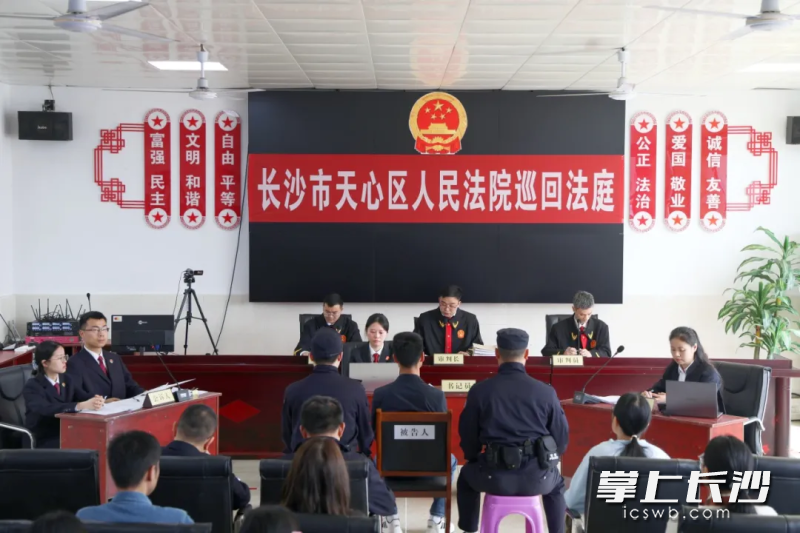 长沙市天心区人民法院绿心环境资源法庭在莲华村村委会开展巡回审判。法院供图