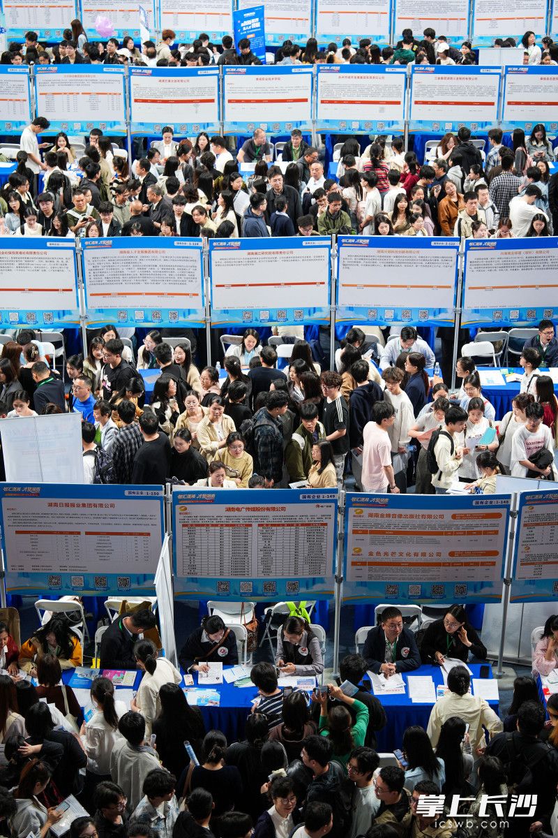 招聘会现场人气旺。