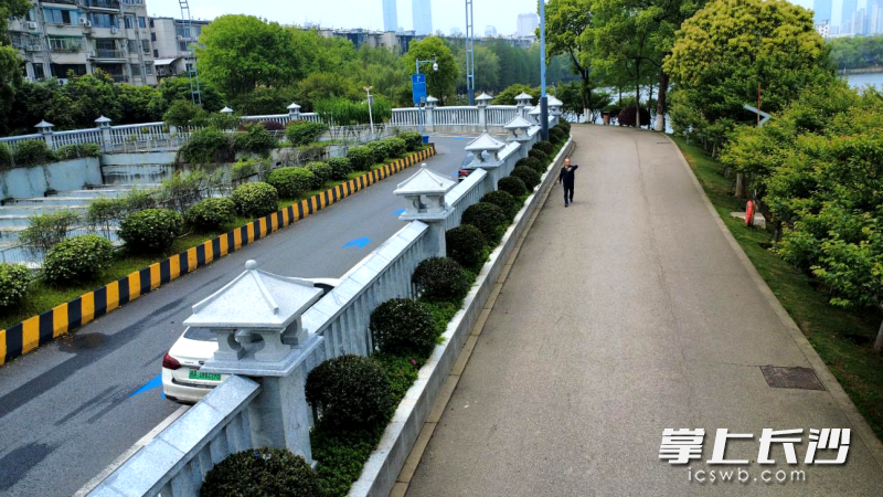 湖南烈士公园营盘路隧道口围墙及周边区域系统性提质改造工程收官。均为长沙晚报全媒体记者 贺文兵 摄