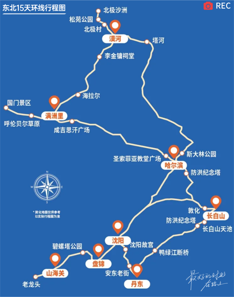 东北15天环线行程图