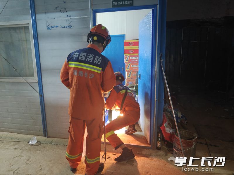 消防员正在抓捕毒蛇。 长沙晚报通讯员 王磊 摄
