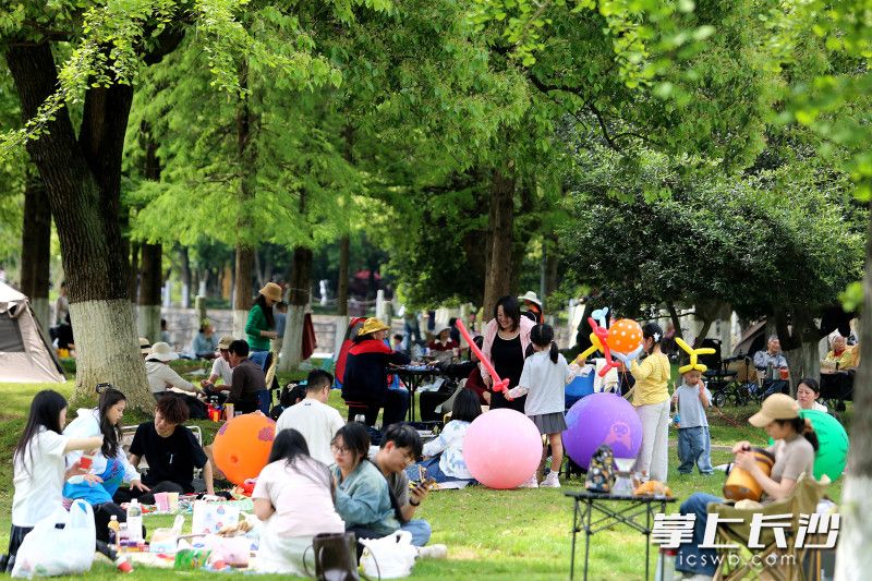 烈士公园，市民乐享假期。 均为长沙晚报全媒体记者贺文兵摄