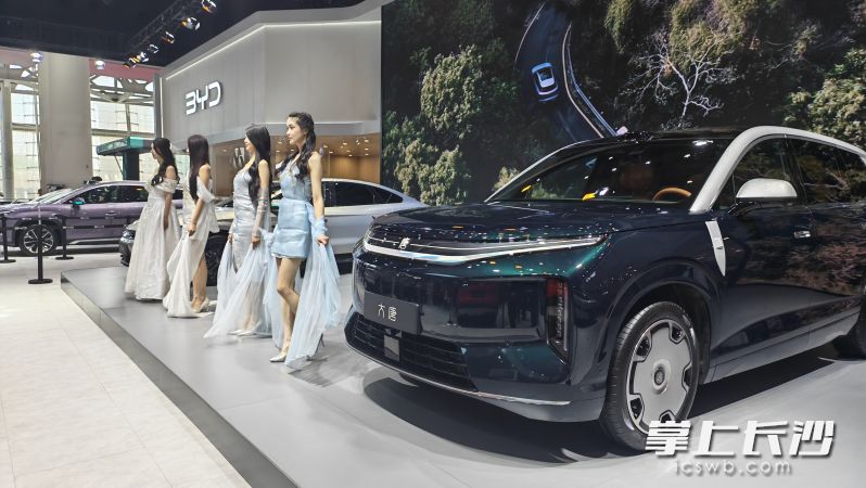2026湖南车展上，大型新能源SUV成为了最吸睛的车型。 均为长沙晚报全媒体记者 曹开阳 摄