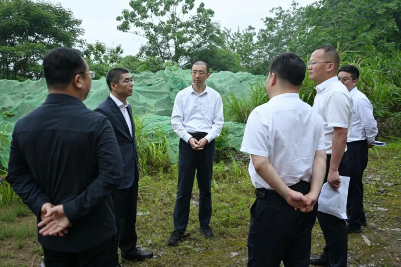 在雷锋街道桥头铺村督导检查建筑垃圾乱堆乱放、扬尘污染等问题整改情况。