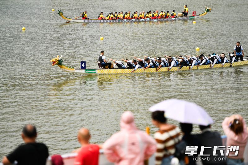 多支参赛队伍在比赛河段进行适应性训练。