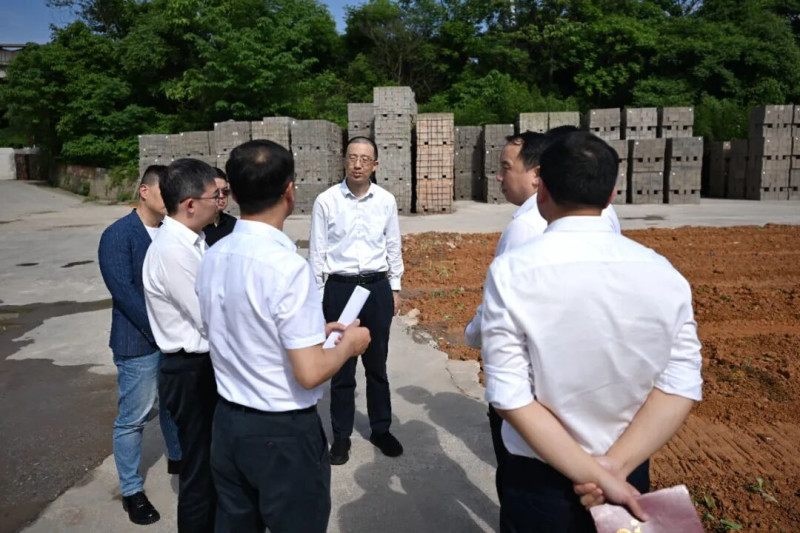 在白箬铺社区督导检查违法用地问题整改情况。均为 湘江早报全媒体记者 张圣贺 摄
