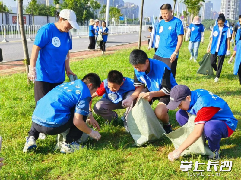 在宁乡市环保志愿者协会的组织带领下，越来越多的年轻人参与环保志愿服务。长沙晚报全媒体记者 张禹 摄