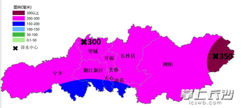 5月18日8时至28日8时降雨量预报图（单位：毫米）。  长沙晚报通讯员 吴瑕供图