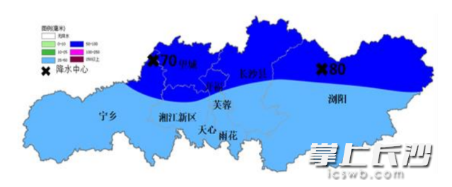 22日8时到23日8时预计累计降雨量（单位：毫米）。
