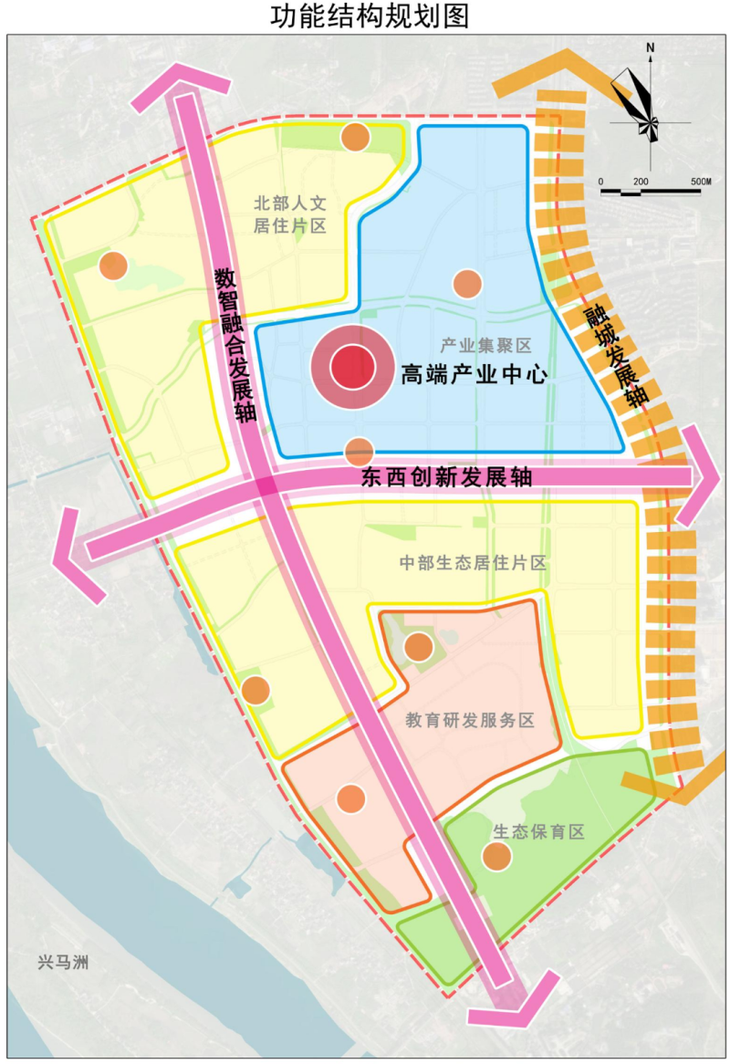 暮云西片国土空间控制性详细规划修编功能结构规划图 暮云西片国土空间控制性详细规划修编功能结构规划图