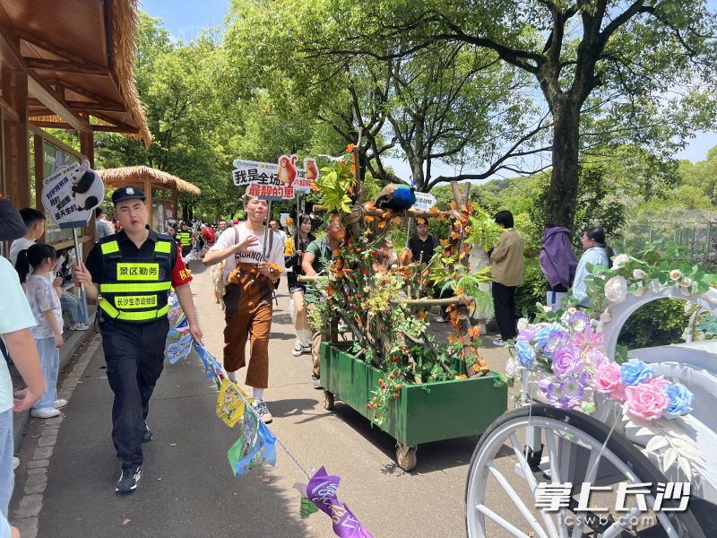 长沙生态动物园的花车巡游。均为资料照片
