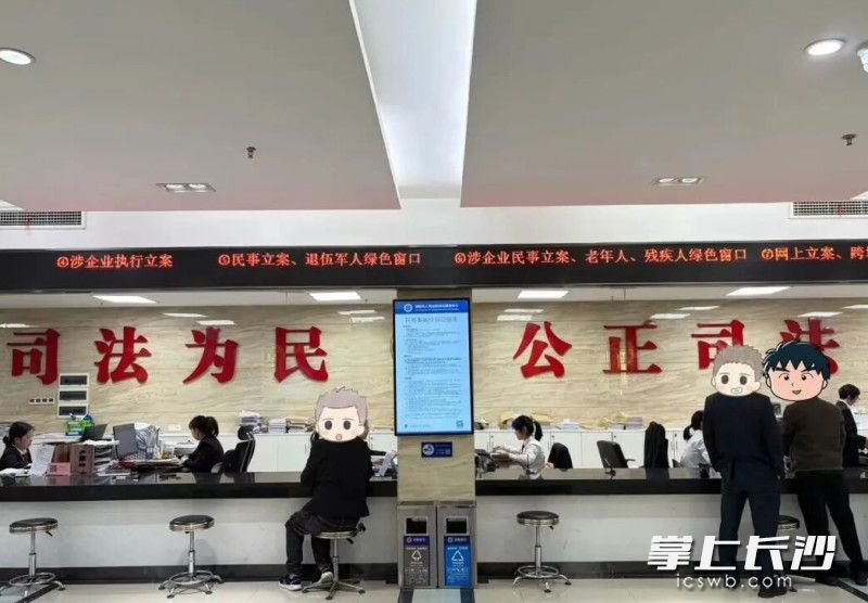 宁乡市人民法院开设涉企业民事立案、涉企业执行立案双绿色窗口。法院供图