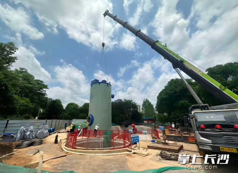 易渍涝点整改项目建设现场。