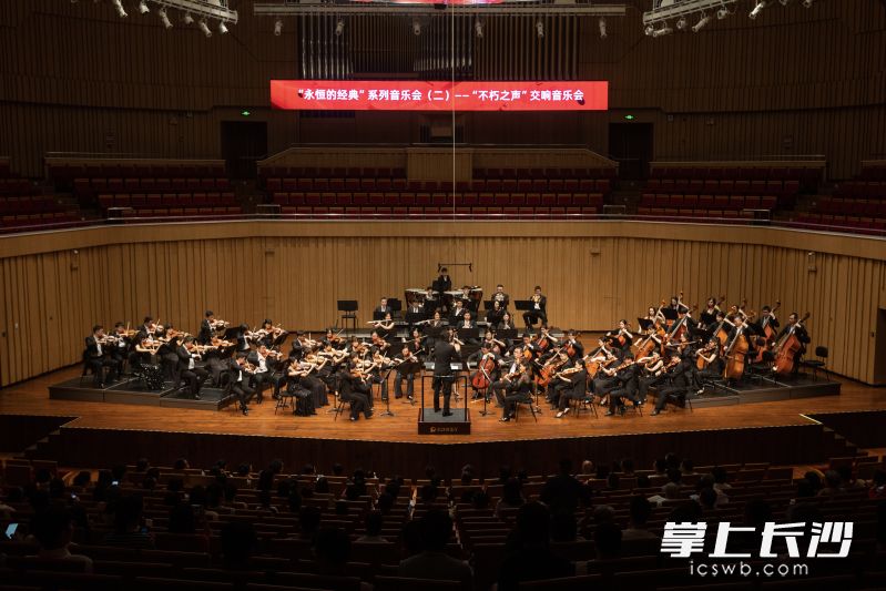 12日晚，“永恒的经典”系列音乐会（二）——“不朽之声”交响音乐会在长沙音乐厅上演。 均为长沙晚报通讯员向靓摄