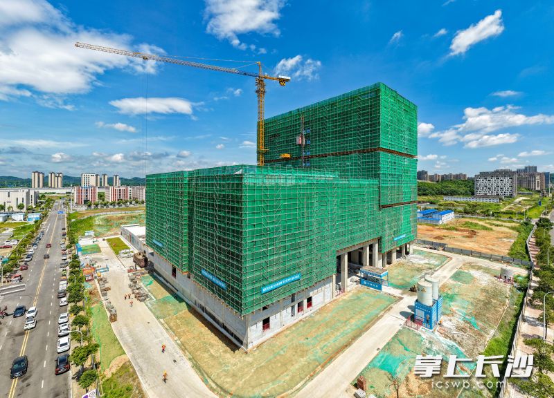 7月16日，麓邦精密光学智造园项目进入外立面施工阶段。均为 湘江早报全媒体记者 罗钟杰 摄