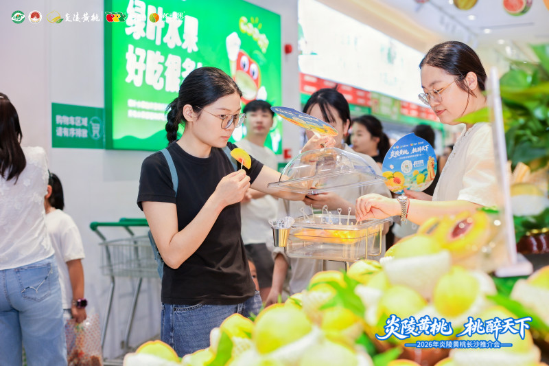 炎陵黄桃的品质吸引了不少消费者。