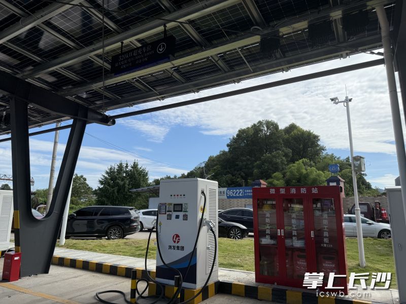 站内雨棚的顶，均是光伏发电板。长沙晚报全媒体记者 朱泽寰 摄