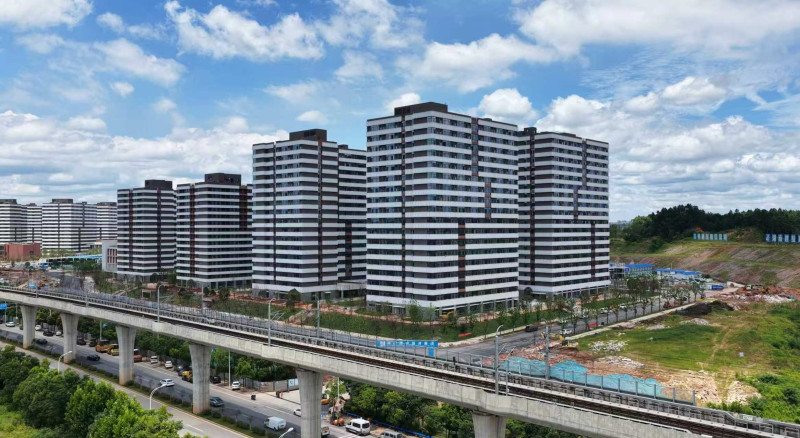 湖南大学科创港校区三标段项目现场。