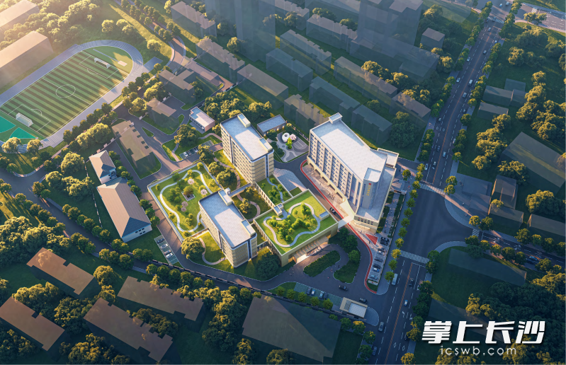 望城康养中心效果图，一期工程预计2027年下半年投入使用。