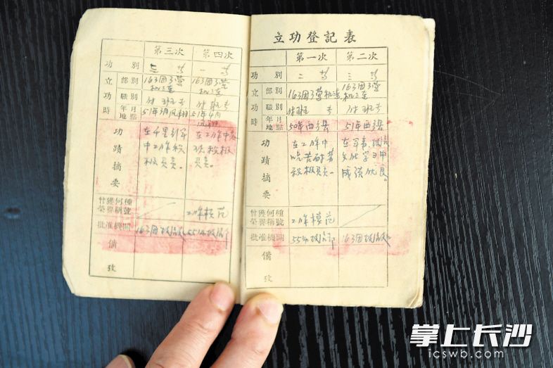 立功登记表。