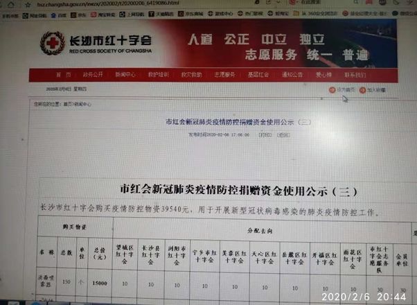 红十字会募捐资金使用情况