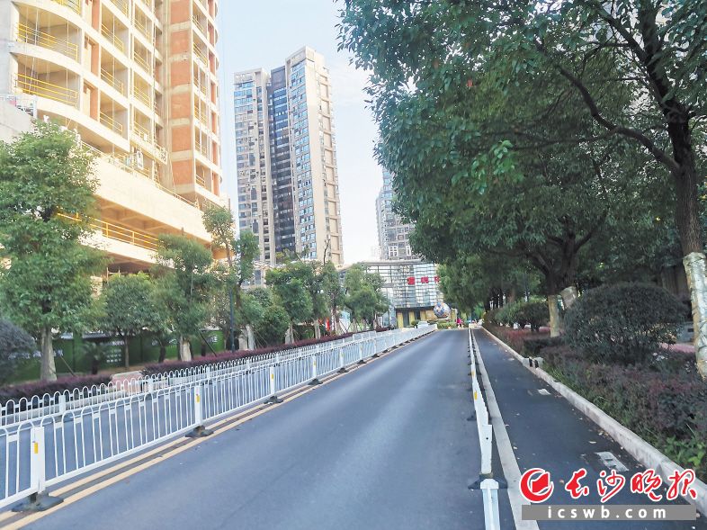 通用时代国际小区门前道路得到修复和改造，被居民称为“景观大道”。王斌 摄