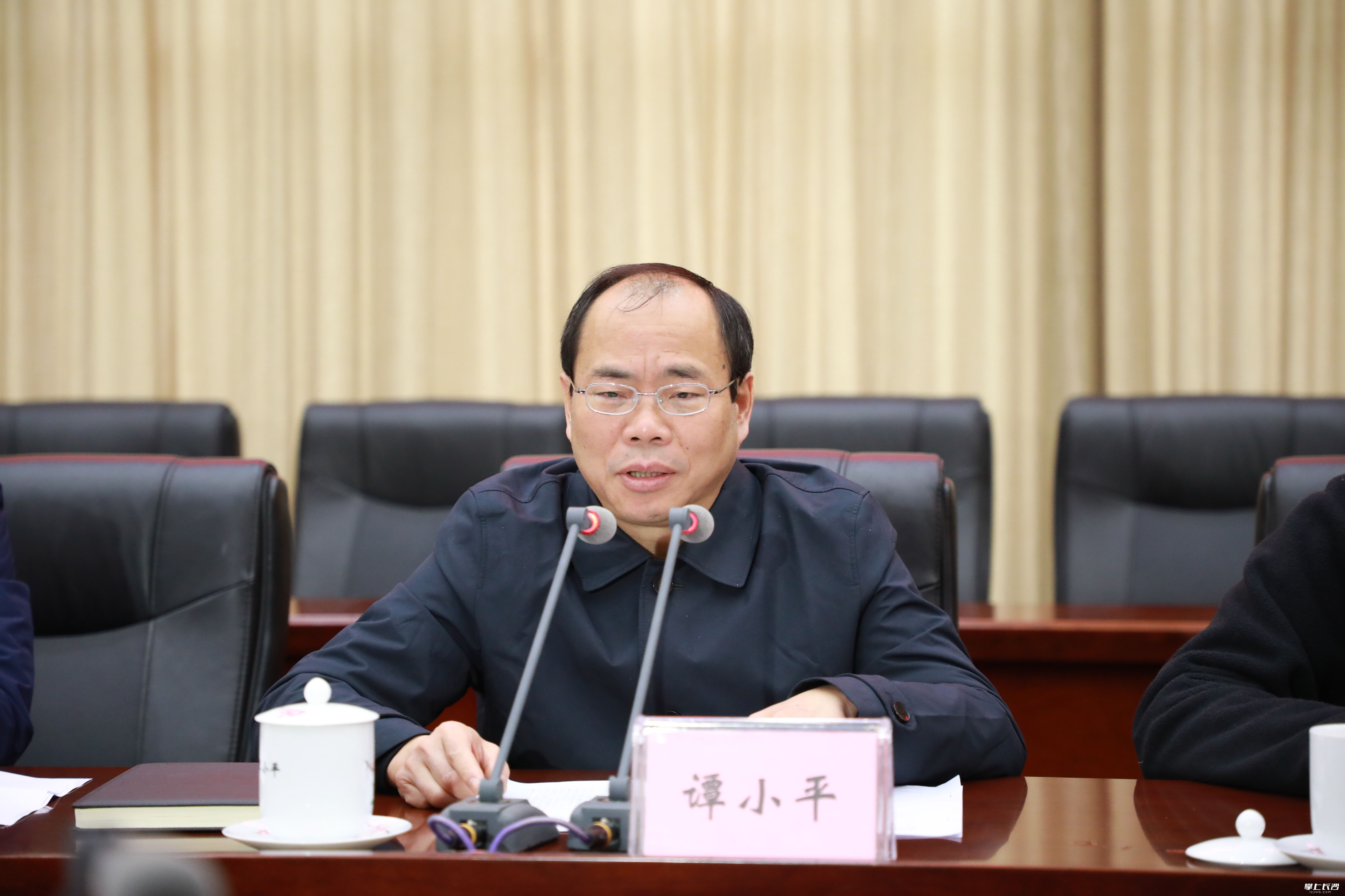 长沙市委常委、市委统战部部长、市优化营商环境工作领导小组办公室主任谭小平出席会议并讲话。长沙晚报全媒体记者 黎铁桥 摄