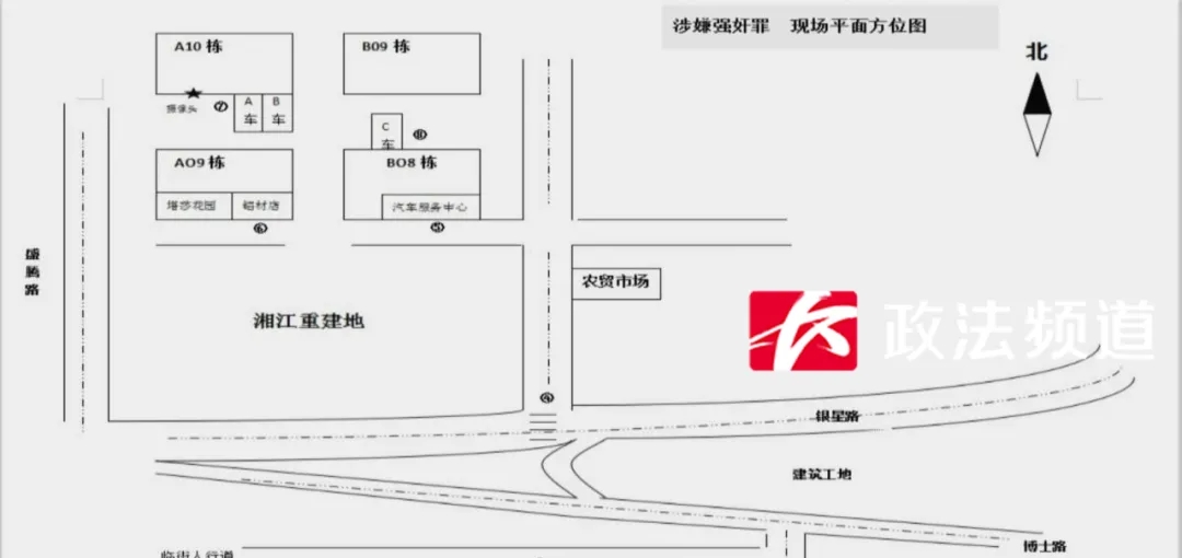 ▲陈江根据现场的情况绘制的一个方位图
