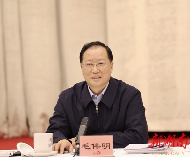 （省委副书记、代省长毛伟明讲话。湖南日报·新湖南客户端记者 赵持 刘尚文 摄）