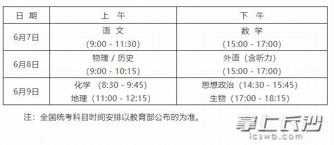 考试时间。