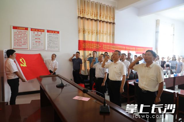 活动最后，大家一起重温入党誓词。