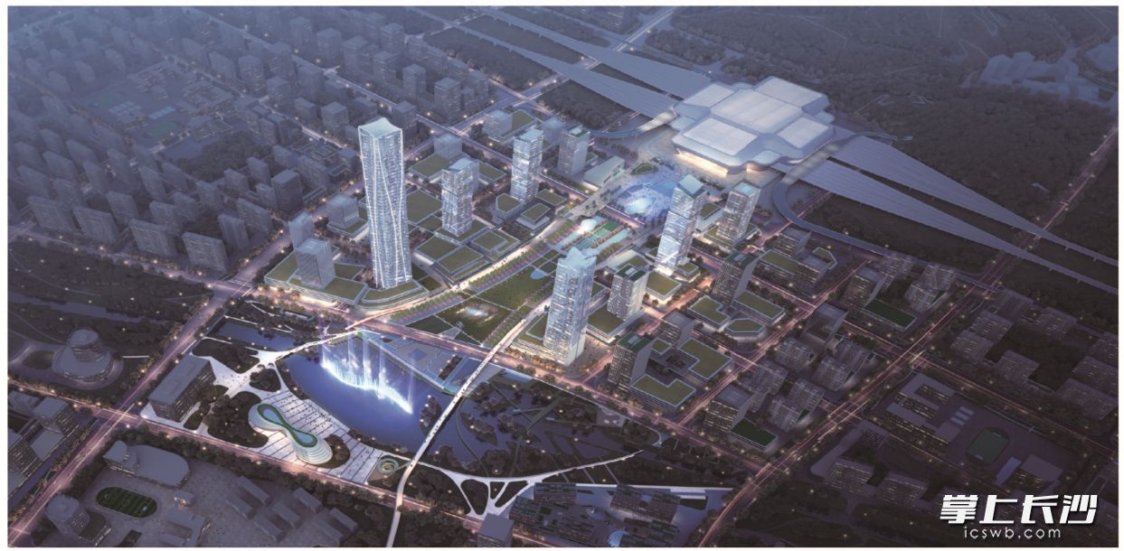 高铁西城设计鸟瞰图
