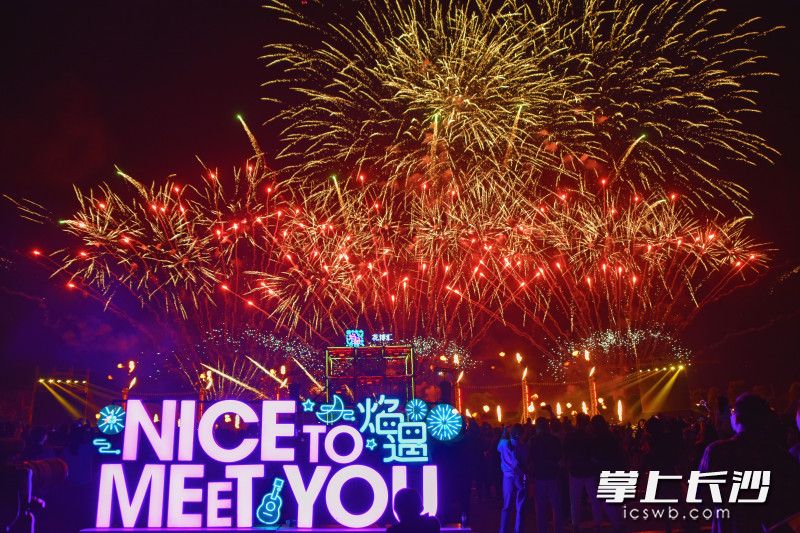 10月1日晚，由浏阳焰火企业打造的“焰遇”品牌文旅焰火在湖北武汉花博汇绽放。