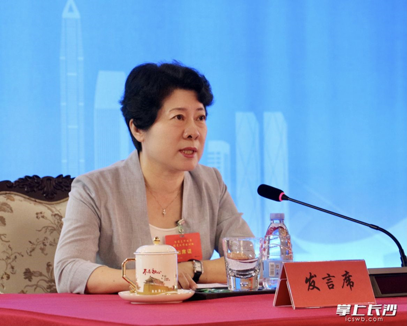 开班式上，省委常委、市委书记、市文明委主任吴桂英代表长沙作交流发言。通讯员 龙莉 长沙晚报全媒体记者 余劭劼 摄影报道