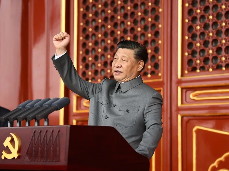 2021年7月1日，庆祝中国共产党成立100周年大会在北京天安门广场隆重举行。习近平发表重要讲话。新华社记者 谢环驰摄