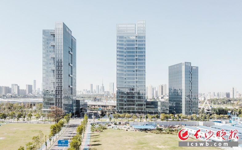 在马栏山视频文创产业园，长沙首批“精美长沙”示范项目计划之一，湖南创意设计总部大厦成为一道靓丽的风景线。长沙晚报全媒体记者 陈焕明 通讯员 肖金龙 摄影报道