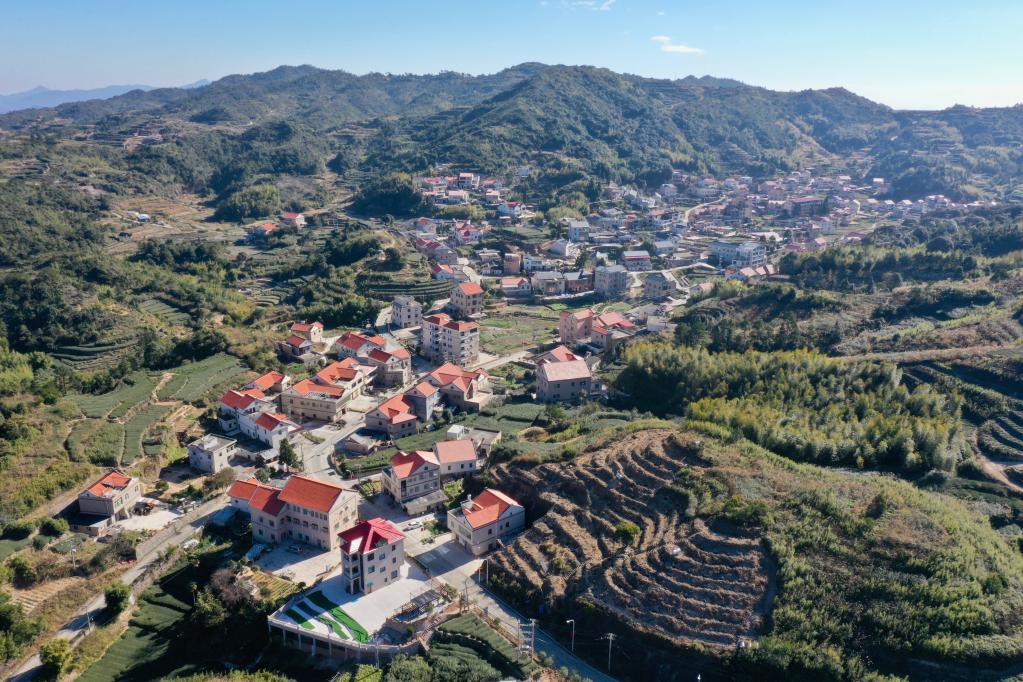 厦门市同安区军营村美丽乡村景观（2021年12月7日摄，无人机照片）。新华社记者 姜克红 摄