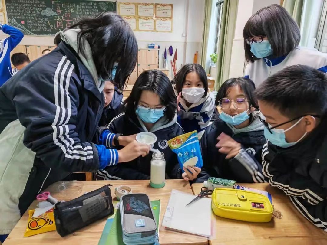 长沙市实验中学同学们小组合作，完成生物作业。（资料照片）照片由学校提供
