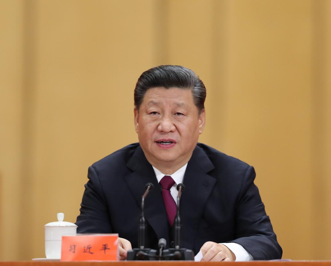 2019年4月30日，纪念五四运动100周年大会在北京人民大会堂隆重举行。中共中央总书记、国家主席、中央军委主席习近平在大会上发表重要讲话。新华社记者 丁林 摄