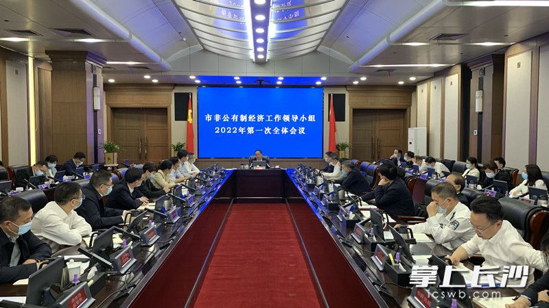 市非公有制经济工作领导小组2022年第一次全体会议召开，郑建新出席。唐斯杰摄