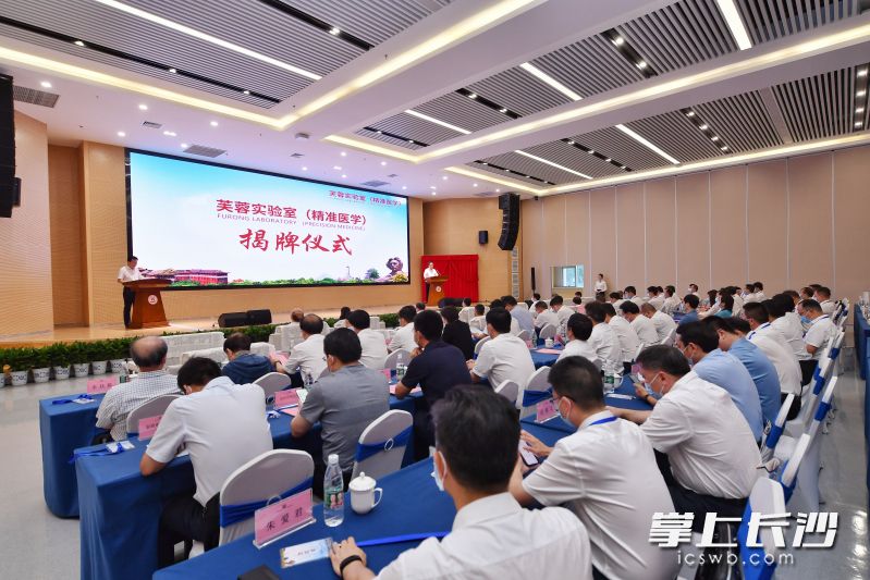 芙蓉实验室（精准医学）揭牌仪式在长沙举行。均为全媒体记者 郭雨滴 摄
