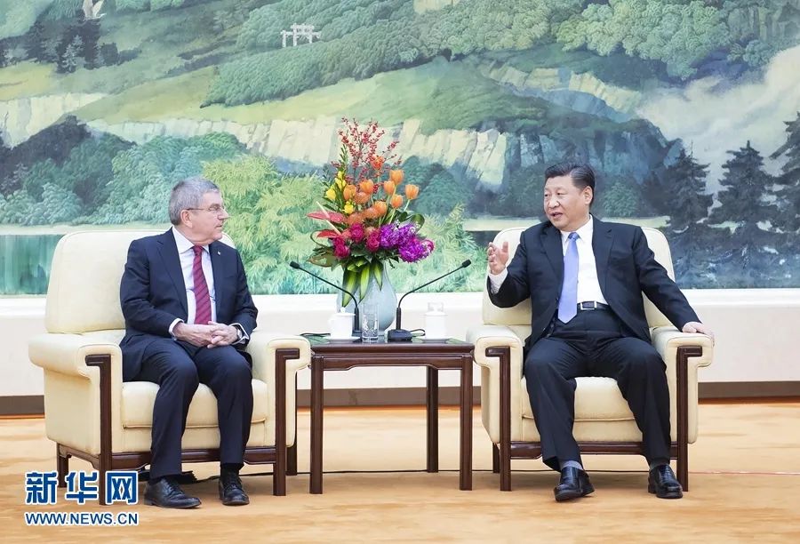 2019年1月31日，习近平在北京人民大会堂会见国际奥林匹克委员会主席巴赫。 新华社记者 李涛 摄