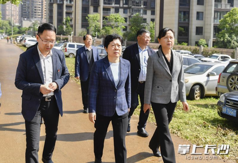 26日上午,省委常委、市委书记吴桂英深入基层党建联系点调研并下沉接访,实地察看阳光山庄小区至木莲路口的问题路段。 均为长沙晚报全媒体记者 余劭劼 摄 26日上午,省委常委、市委书记吴桂英深入基层党建联系点调研并下沉接访,实地察看阳光山庄小区至木莲路口的问题路段。 均为长沙晚报全媒体记者 余劭劼 摄