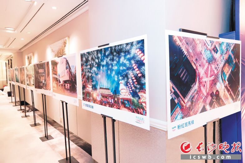 2023长沙（香港）旅游业界恳谈会现场，百余张图片集中展示了长沙重要的文旅资源。 长沙晚报通讯员 王柳蓉 供图