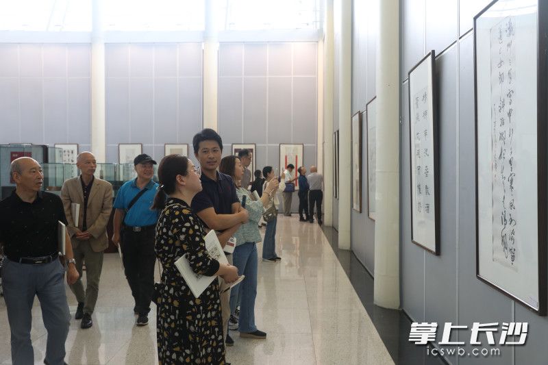 展览吸引书画爱好者前来观看。