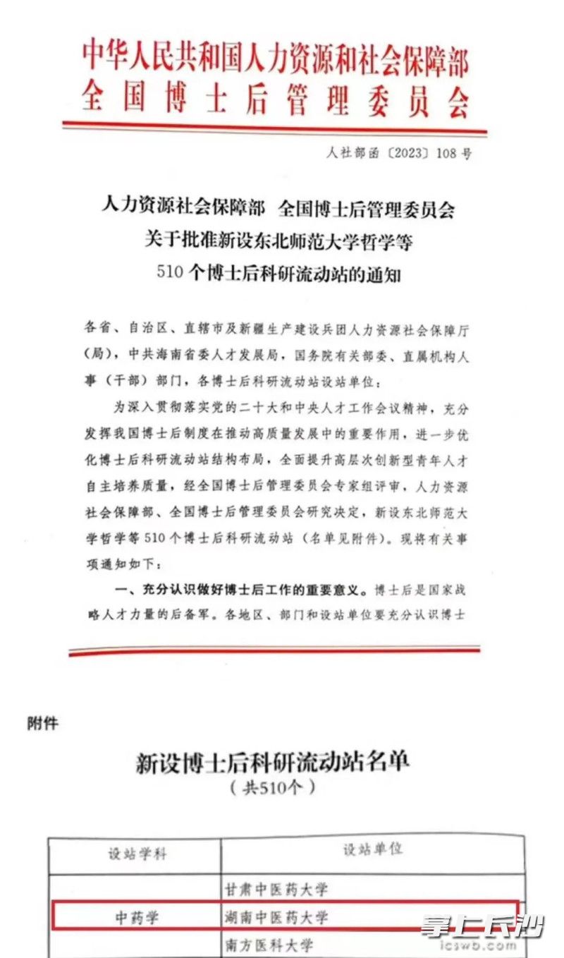 湖南中医药大学获批新增设中药学博士后科研流动站。均为学校供图 湖南中医药大学获批新增设中药学博士后科研流动站。均为学校供图