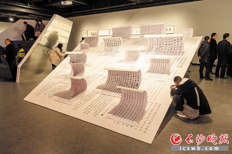 图为市民在长沙美术馆看展。均为长沙晚报全媒体记者 李锋 董阳 摄影报道 图为市民在长沙美术馆看展。均为长沙晚报全媒体记者 李锋 董阳 摄影报道