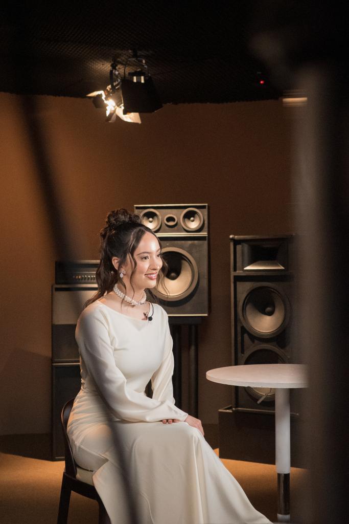 Moroccan-Canadian singer Faouzia receives an interview with Xinhua in Changsha, central China's Hunan Province, June 7, 2024. (Xinhua/Lin Jianjie)