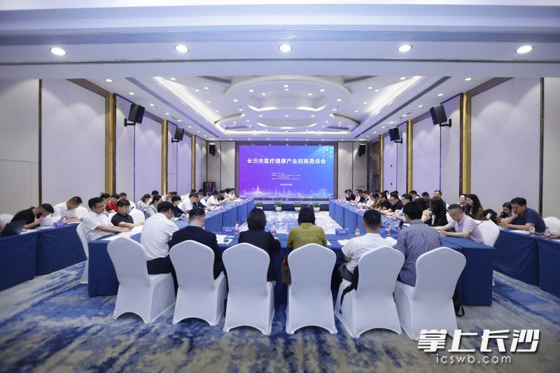 7月9日，长沙市医疗健康产业招商恳谈会在上海举行。长沙晚报通讯员 张安 供图